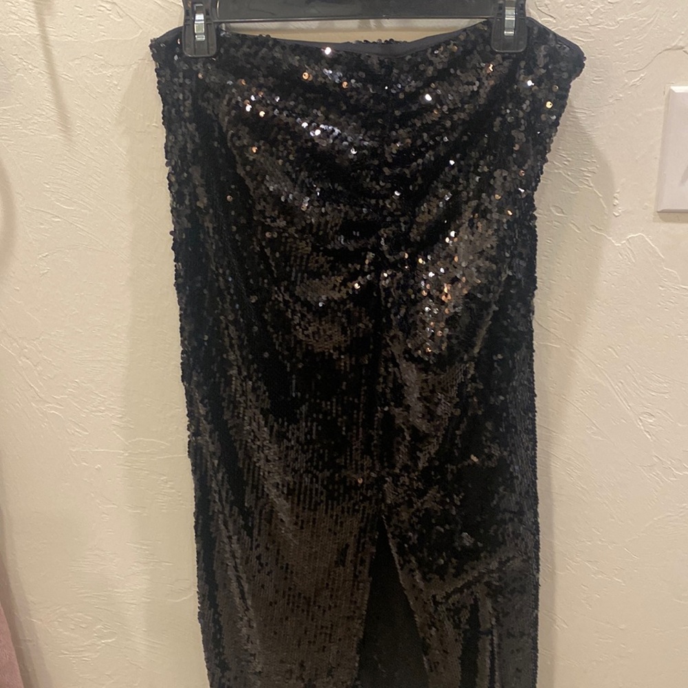 Zara black sequin skirt